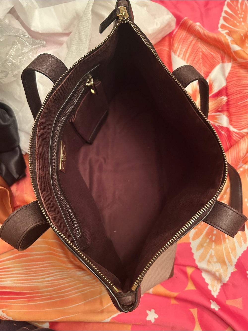 Bally Brown and Gold Patterned Women’s Tote Bag - Picture 7 of 8